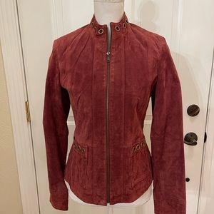 Women’s Burgundy Ruff Hewn Suede Jacket/Blazer